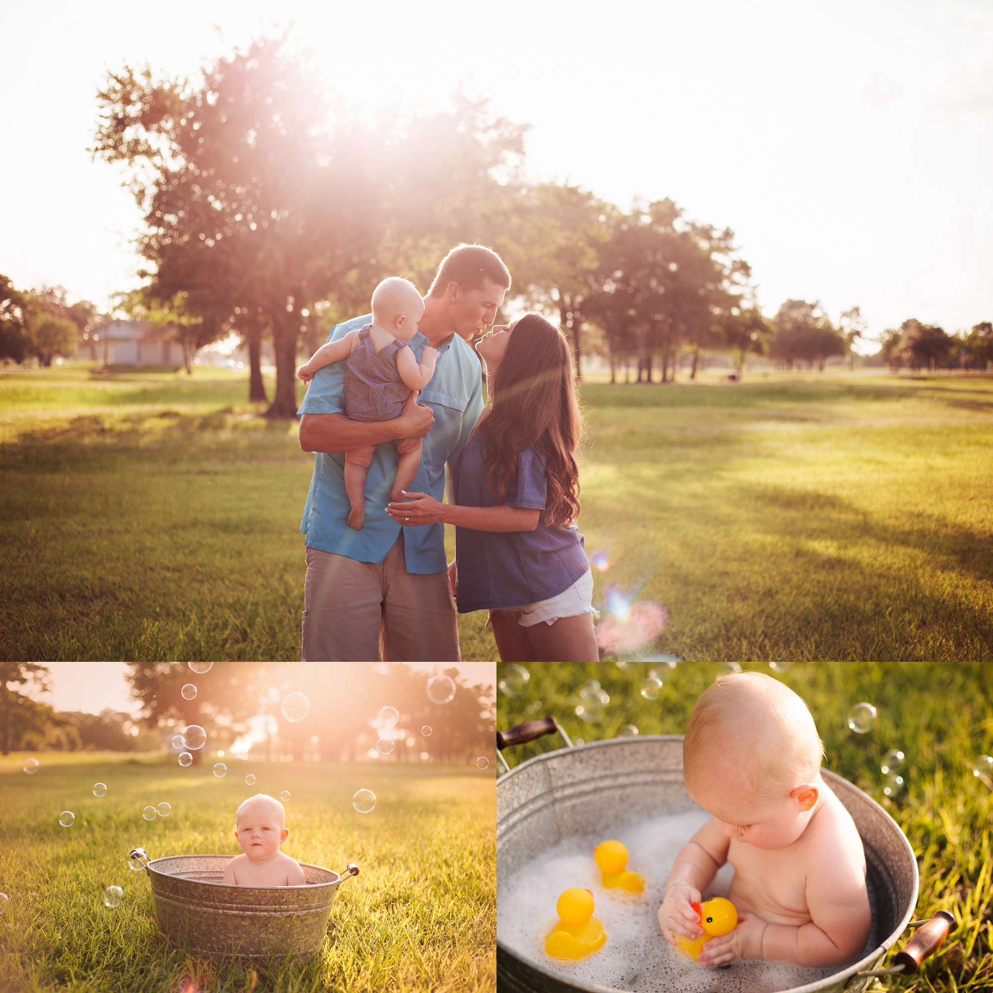 Outdoor Bubble Bath Sitter Session | Cypress Milestone Photographer ...